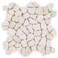Soho Studio Pebblestone Lovina White 12" x 12" Tumbled Natural Stone Mosaic Sheet, , large