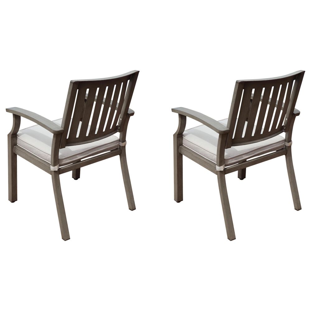 Hearth and Haven Outdoor Aluminum Dining Chair with Cushion in Gray (Set of 2), , large