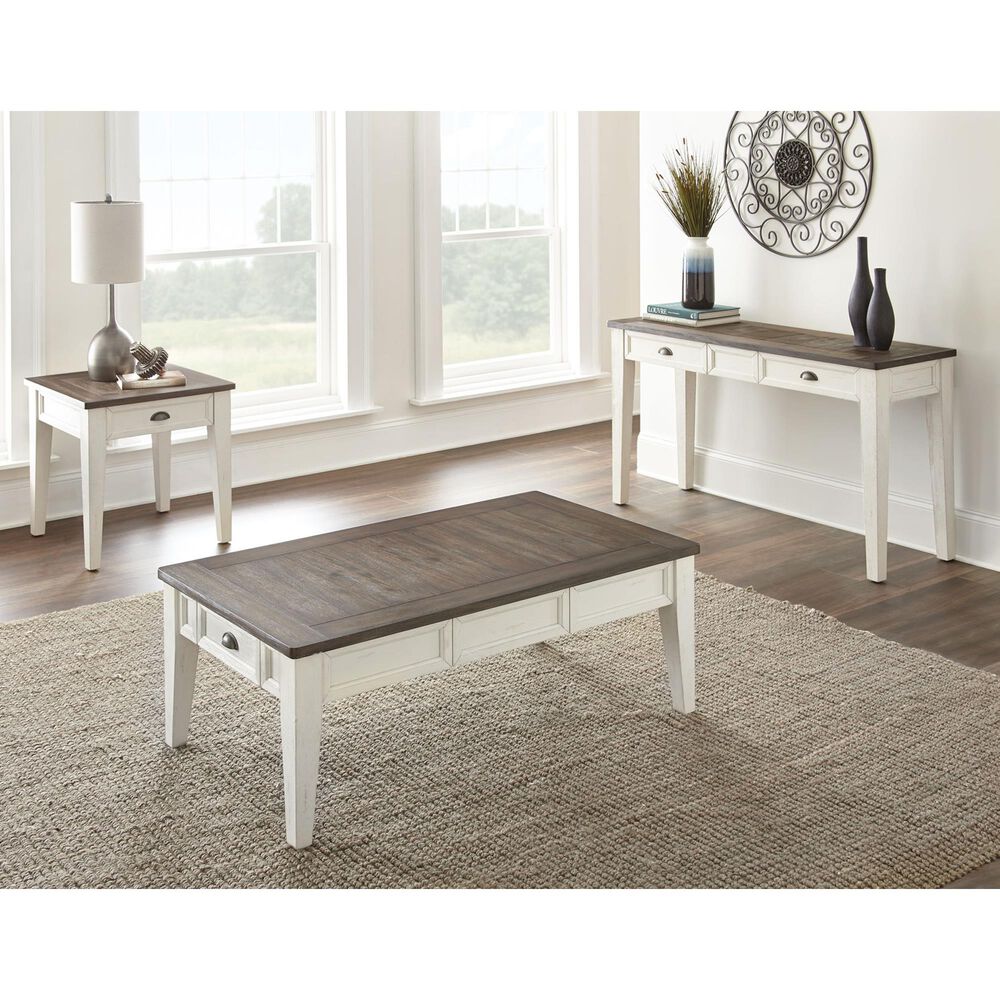 Steve Silver Carlie 24&quot; End Table in Dark Oak and White, , large