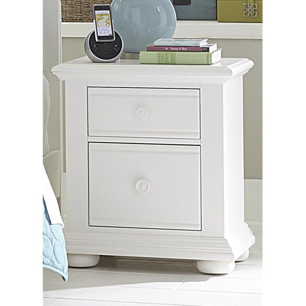 Belle Furnishings Summer House Youth 2 Drawer Nightstand in Oyster White, , large