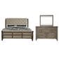 Belle Furnishings Americana Farmhouse 3 Piece King Sleigh Bedroom Set in Dusty Taupe and Black, , large
