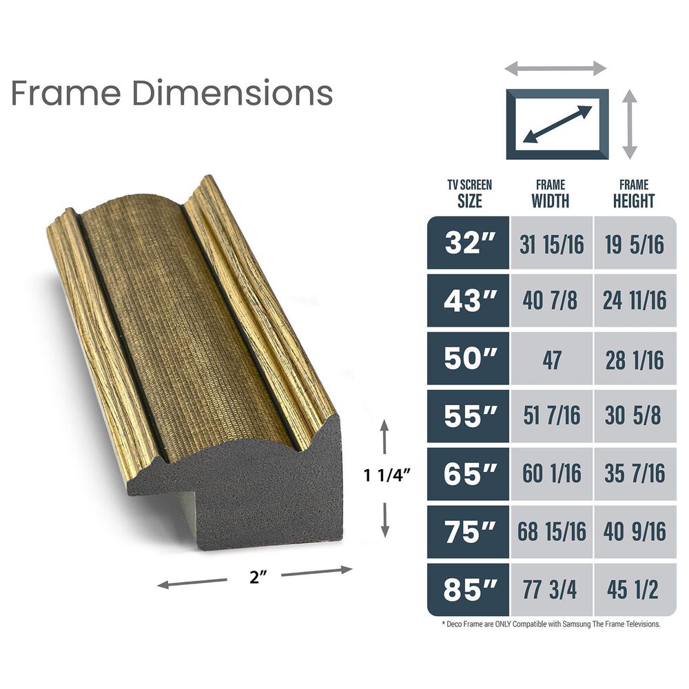 Deco TV Frames Slim 43" Frame Bezel for Samsung the Frame TV in Industrial Brass, , large
