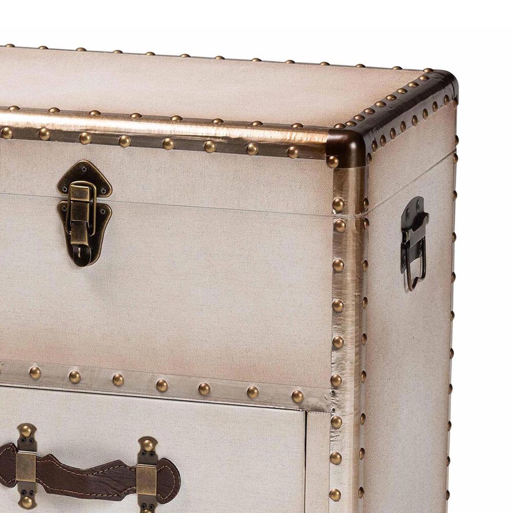 Baxton Studio Agatha 2-Drawer Storage Trunk in Beige, , large