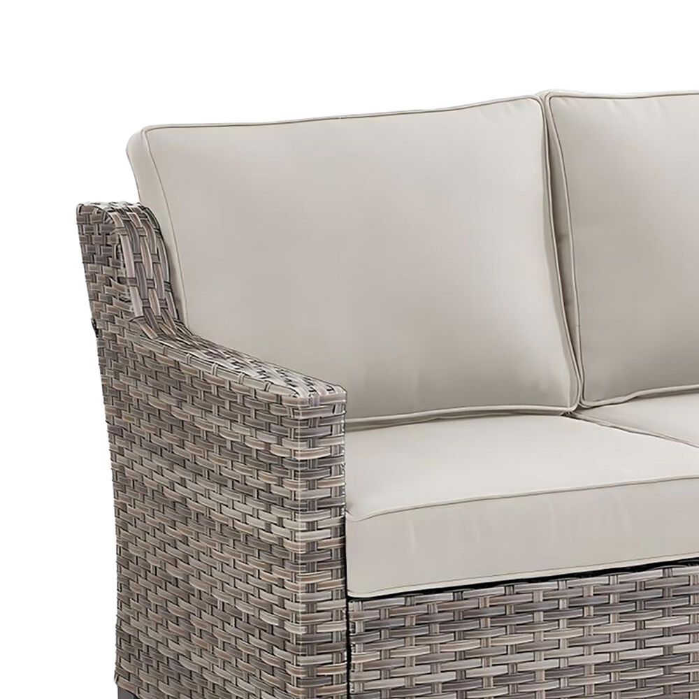 Sunwell Garden 30"H 3-Seater Outdoor Sofa with Beige Cushions in Gray, , large