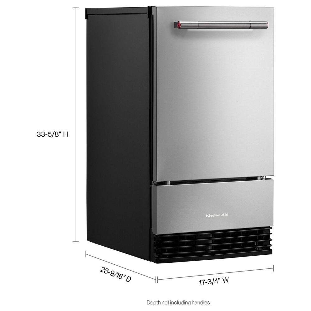 KitchenAid 18&quot; Automatic Ice Maker with Drain Pump in PrintShield Stainless, , large