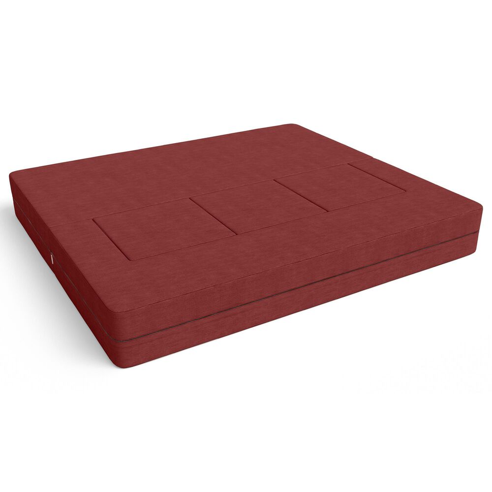 Jaxx Zipline 3-Piece Stationary Convertible Sleeper Sofa in Berry Velvet, , large
