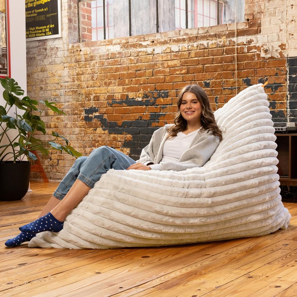 Jaxx Saxx 5.5&#39; Bean Bag Floor Pillow and Lounger in Ivory, , large