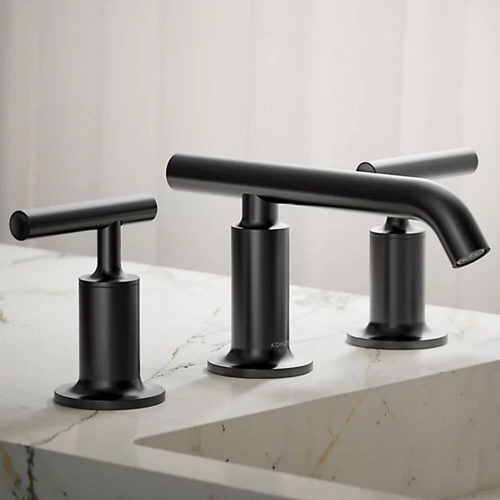 Kohler Purist Widespread Bathroom Sink Faucet in Matte Black, , large