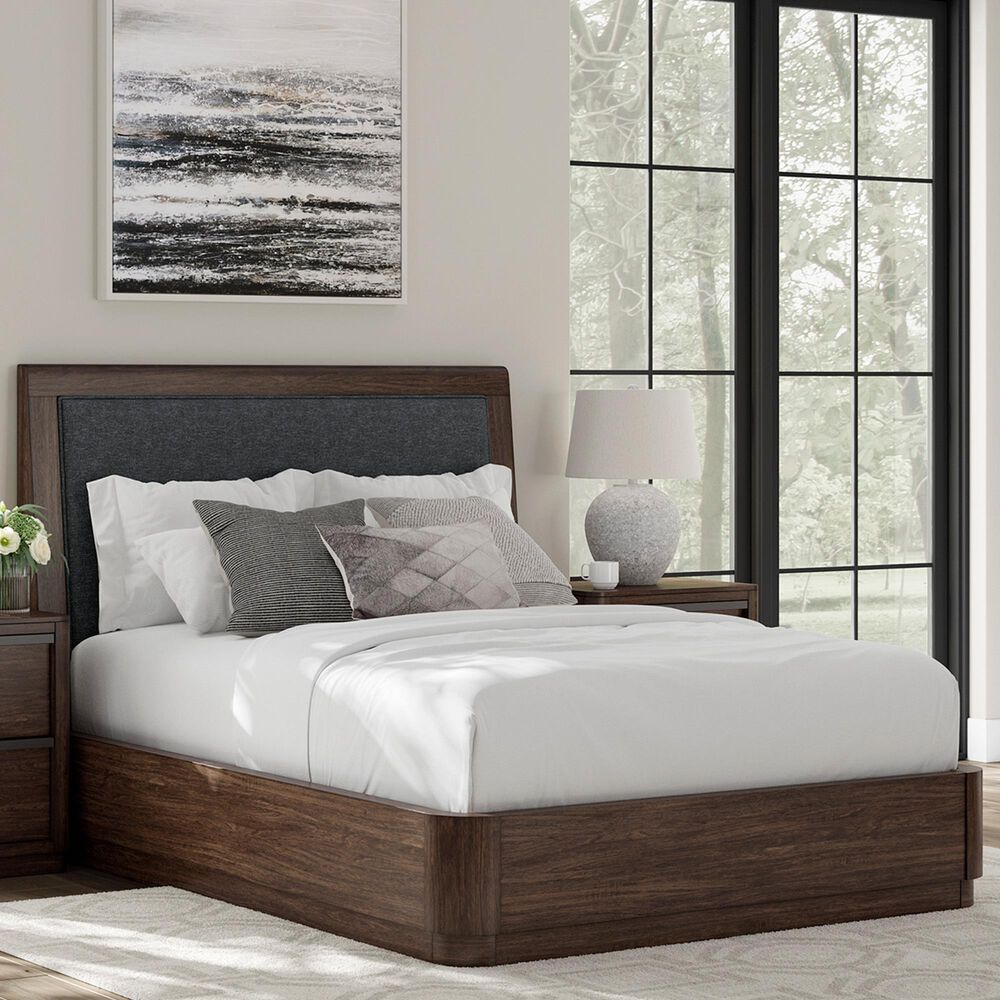 Millenium Dilenno Queen Panel Bed in Dark Brown with USB Ports, , large