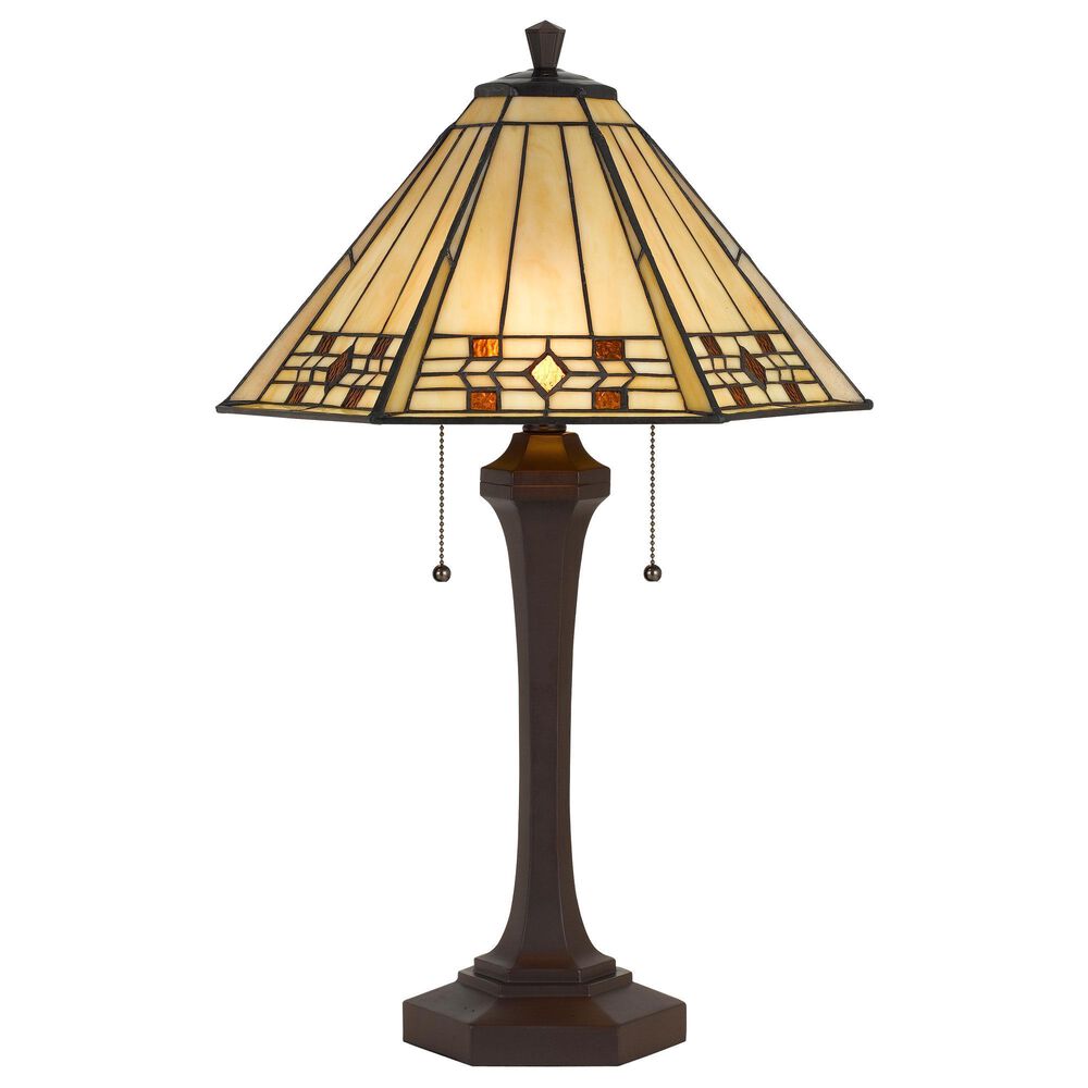 Cal Lighting 26" Tiffany Table Lamp in Matt Black, , large