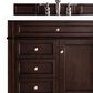 James Martin Vanities Brittany 36" Single Bathroom Vanity in Burnished Mahogany with 3 cm White Zeus Quartz Top and Rectangular Sink, , large