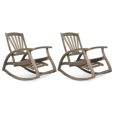Noble House Sunview Rocking Chair in Grey (Set of 2), , large