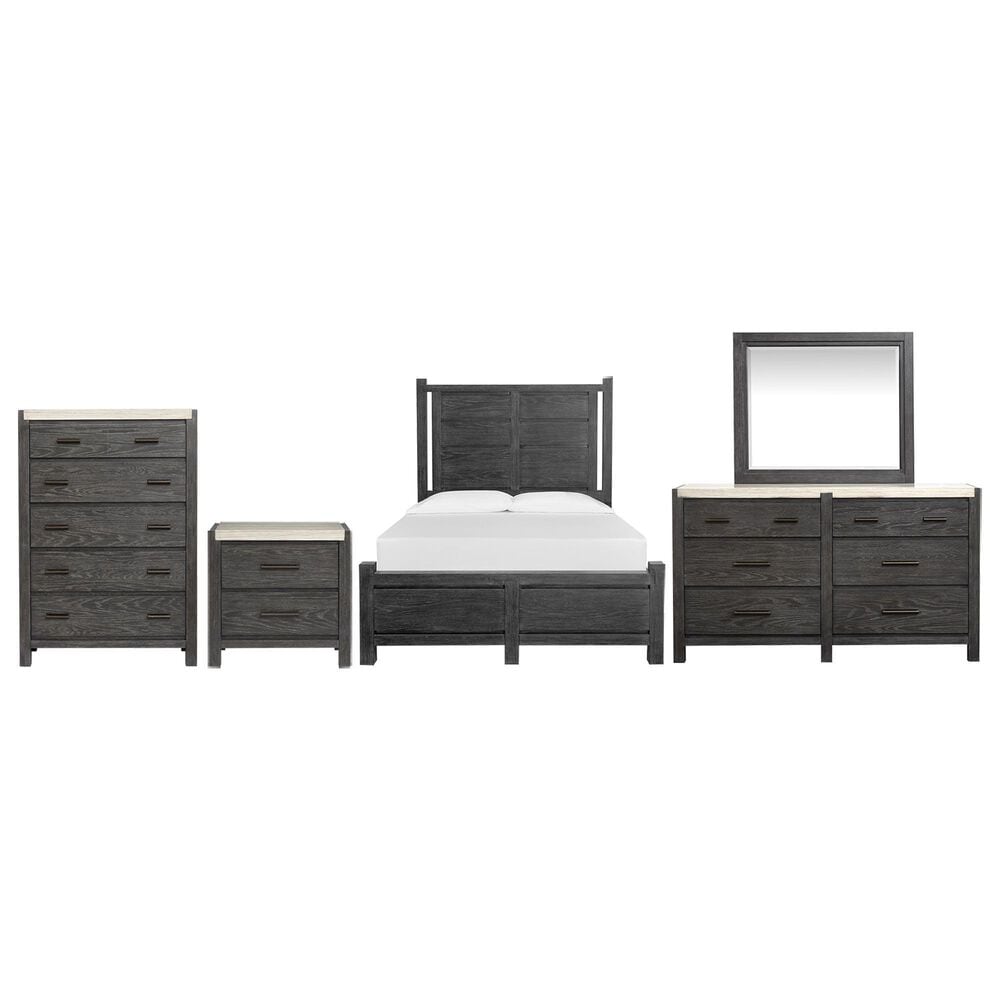 Nicolette Home Plum Creek 5-Piece Queen Panel Bedroom Set in Ravenwood Black, , large