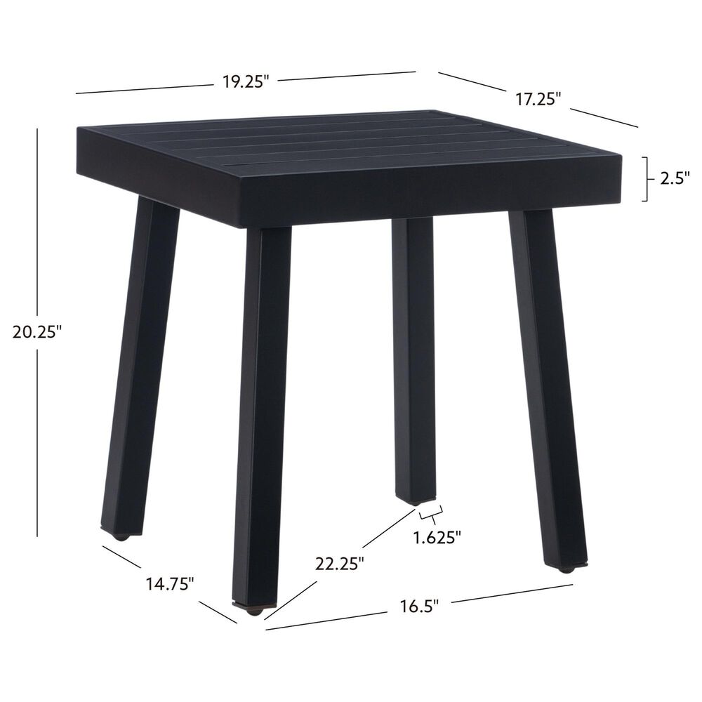 Linon Home Decor Holland Aluminum Side Table in Black, , large