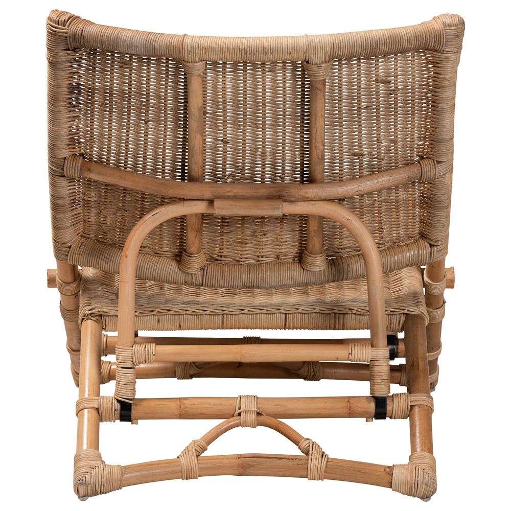 Baxton Studio Herrara Rattan Foldable Lounge Chair in Natural Brown Antique, , large