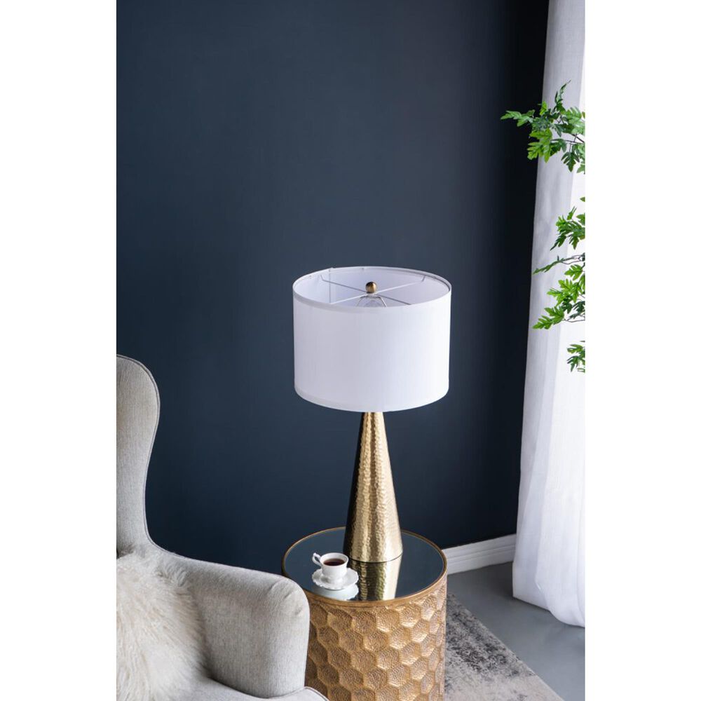 A&amp;B Home Cone Table Lamp with Collapsible Shade in Gold, , large