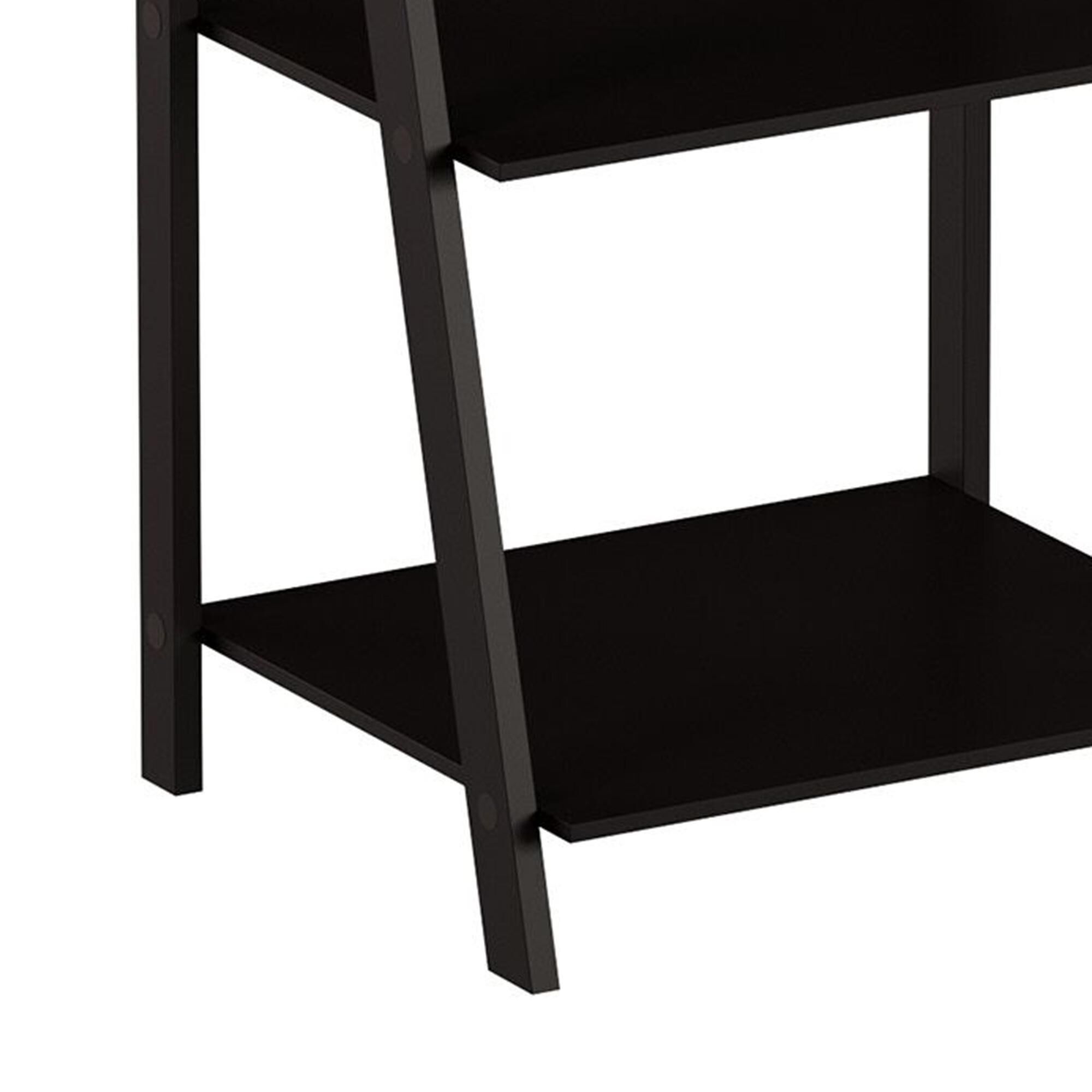 Timberlake Lavish Home 4-Shelf Ladder Bookcase in Black