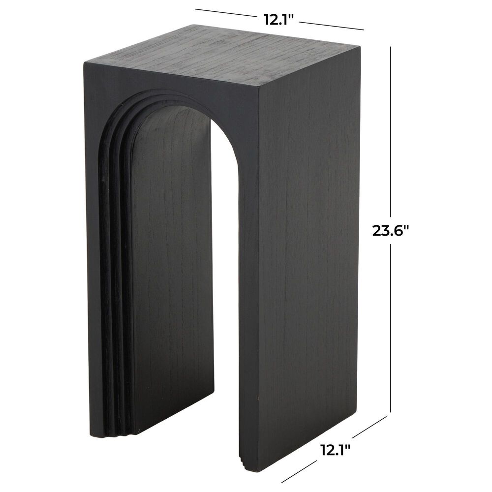 Maple and Jade Cutout Arch End Table in Black, , large