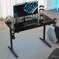 Eureka Ergonomic LED Glass Desktop Gaming Desk in Black, , large