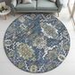 Dalyn Rug Company Silk Road Navy, Gold, Copper, Blue, Teal, Mocha and Fern 8" Round Area Rug, , large