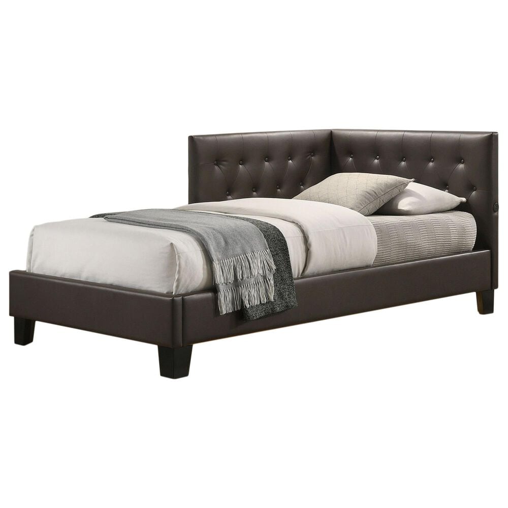 Mayberry Hill Julesburg Corner Twin Platform Bed in Rich Brown, , large