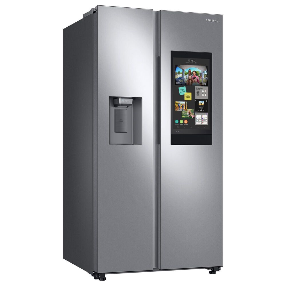 Samsung 26.7 Cu. Ft. Large Capacity Side by Side Refrigerator with Touch Screen Family Hub in Stainless Steel, , large