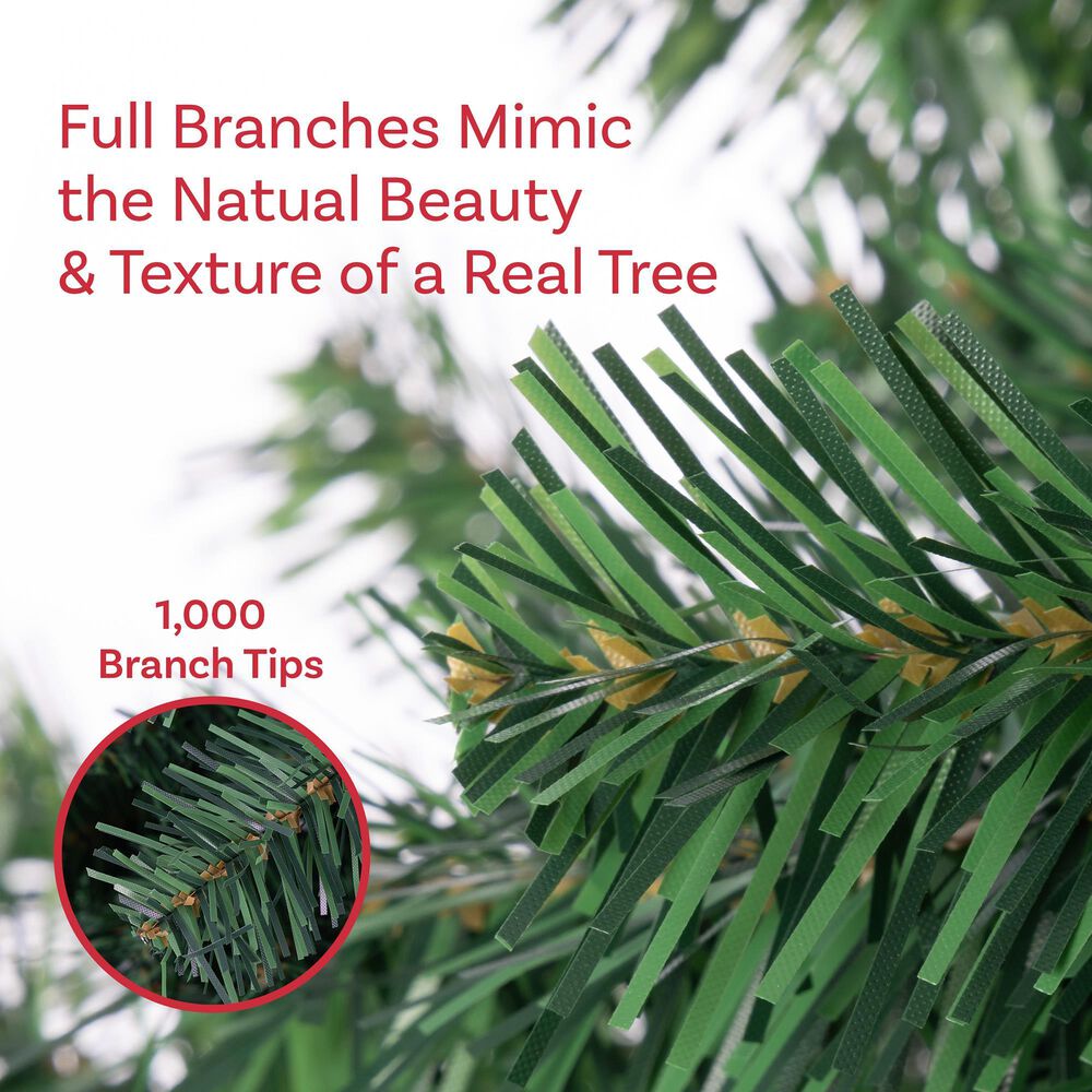 Timberlake 6 ft Artificial Christmas Tree with 1000 Branch Tips and Metal Stand in Green, , large