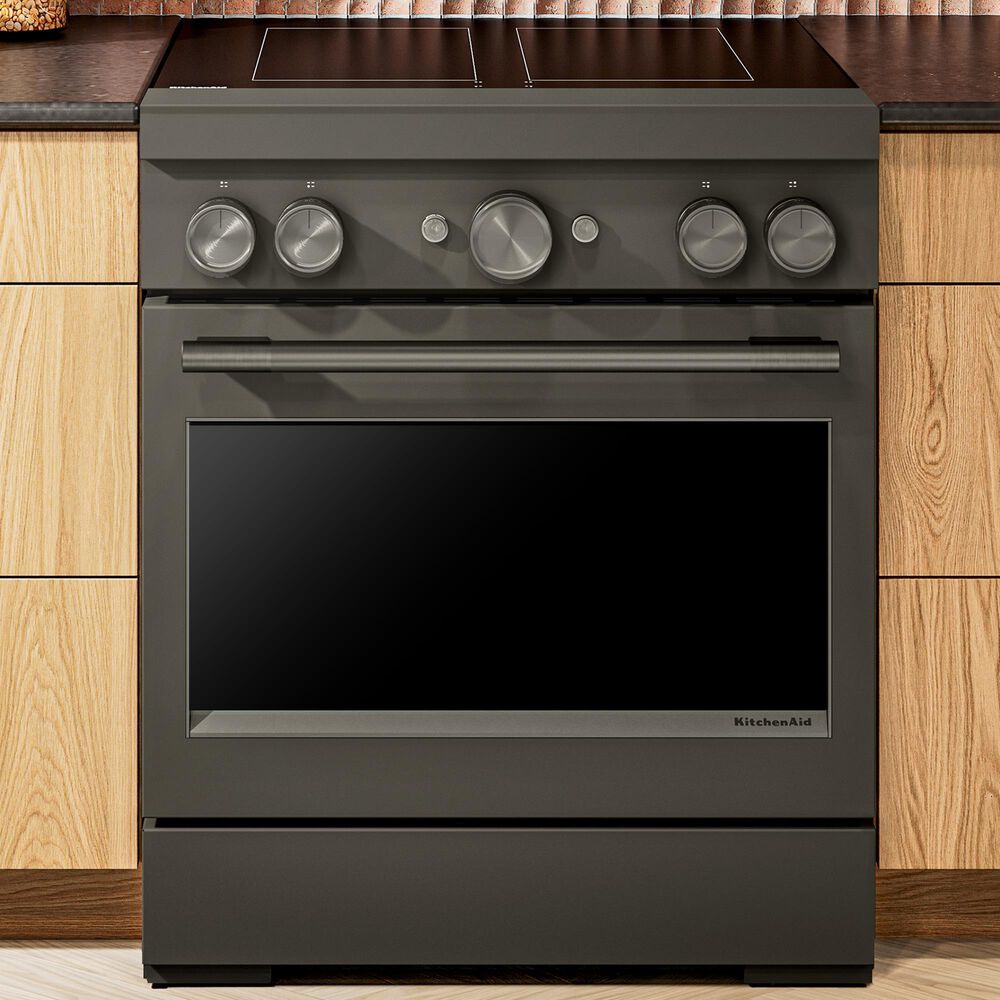 KitchenAid 30" Induction Commercial Range in Black Ore, , large