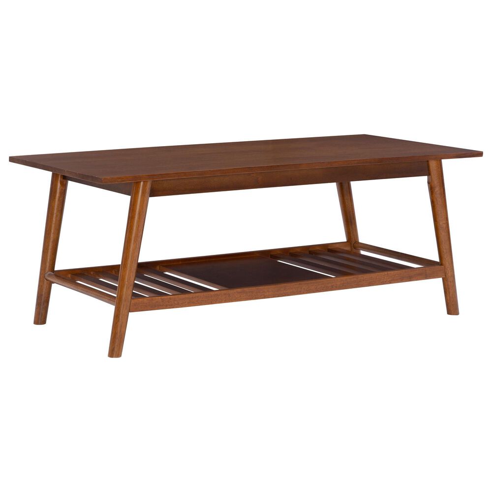 Linon Home Decor Charlotte Coffee Table in Warm Walnut, , large