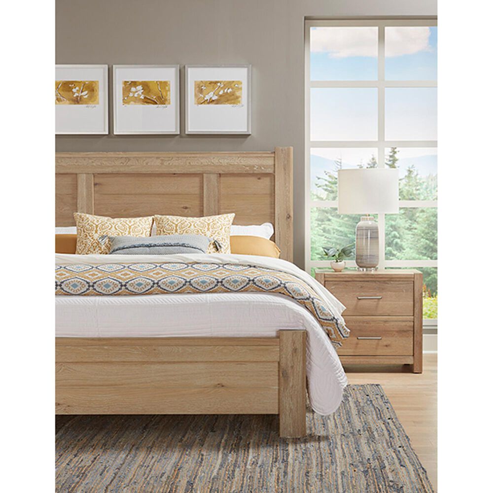 Viceray Collections Crafted Oak 2-Drawer Nightstand in Bleached White, , large