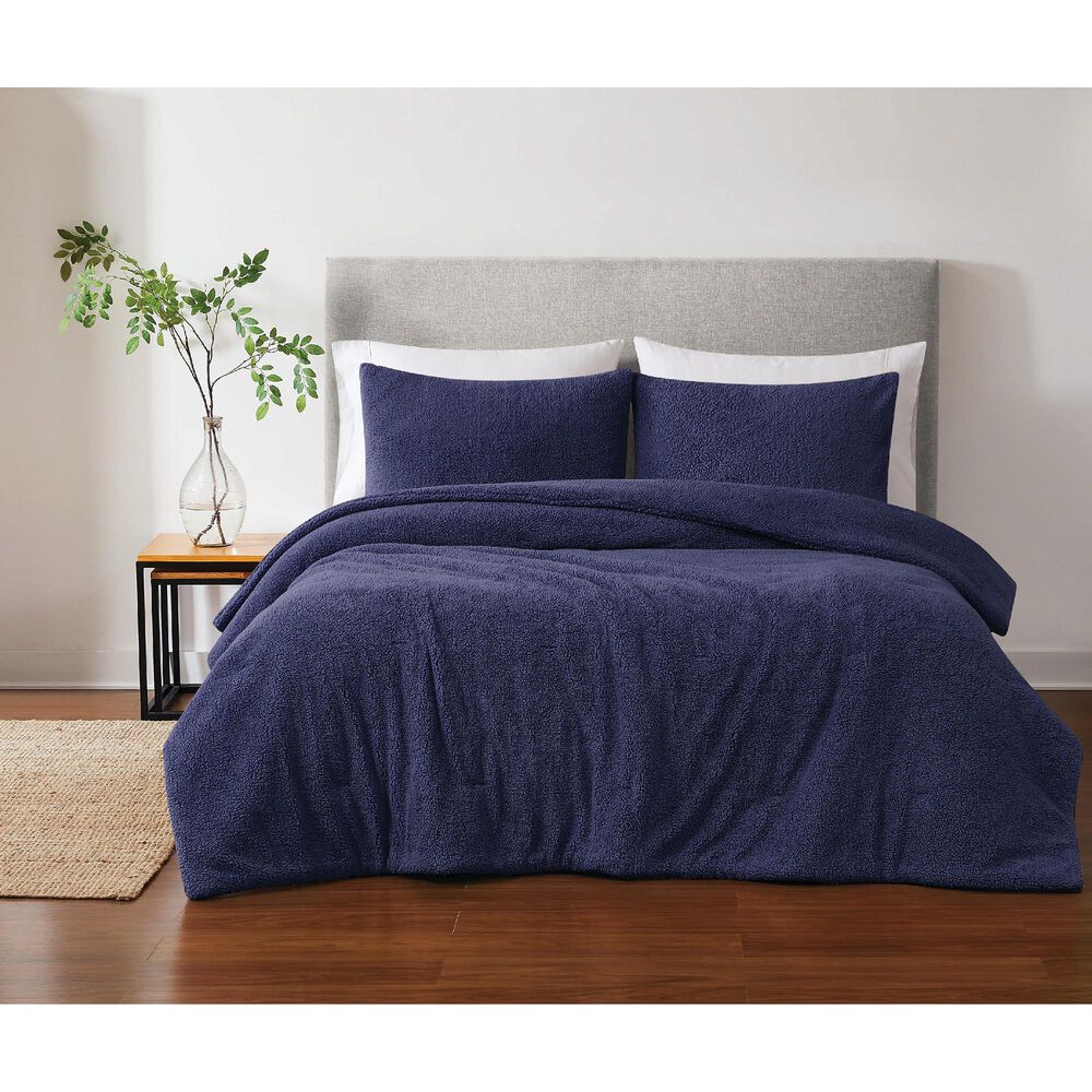 Pem America Marshmallow 3-Piece Full/Queen Comforter Set in Navy, , large