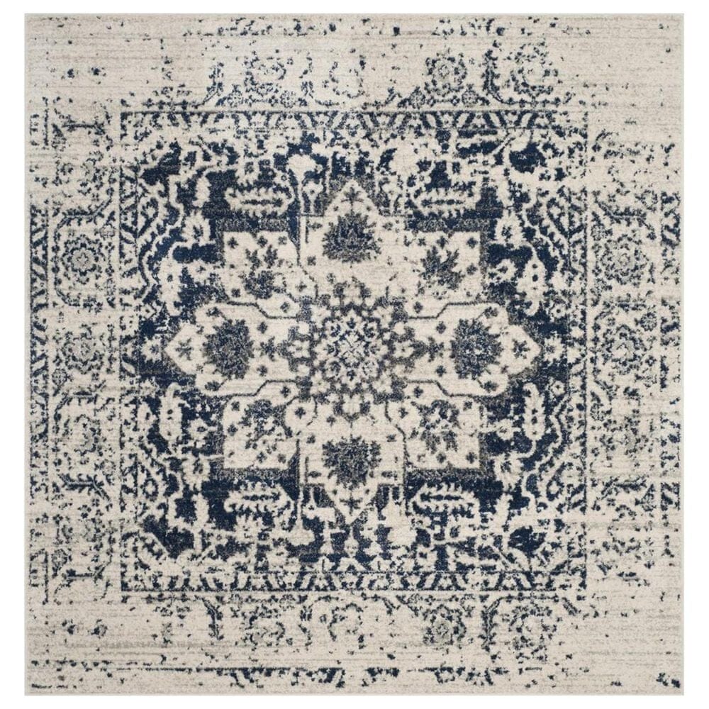 Safavieh Madison MAD603D 11" Square Cream and Navy Area Rug, , large