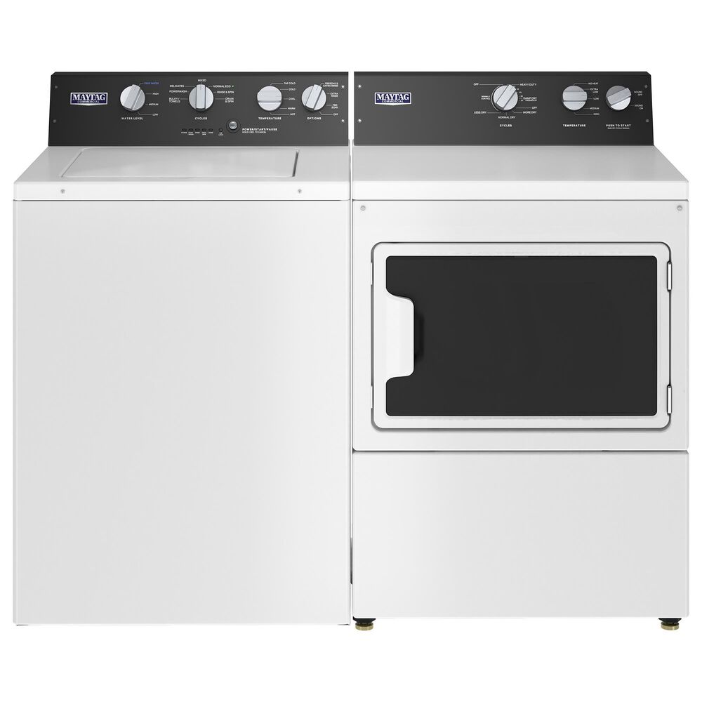 Maytag 3.5 Cu. Ft. Washer and 7.4 Cu. Ft. Gas Dryer in White, , large