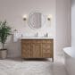 James Martin Brittany 48" Single Bathroom Vanity in Pecan with Single Hole 3 cm White Zeus Silestone Top and Rectangular Sink, , large