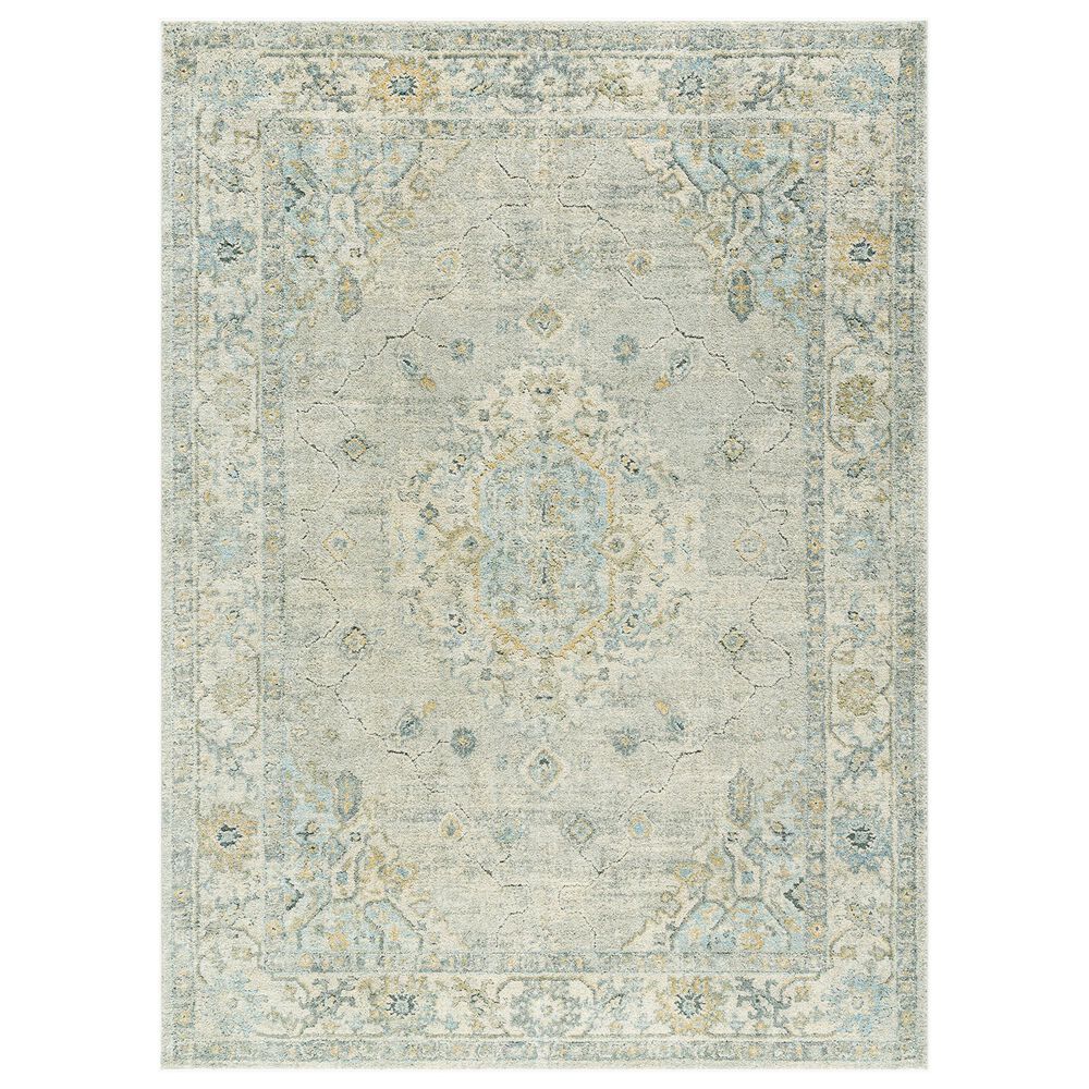 Surya Avellino 5"3" x 7" Light Beige, Gray, Deep Teal, Pale Blue, Tan, Light Olive and Denim Area Rug, , large