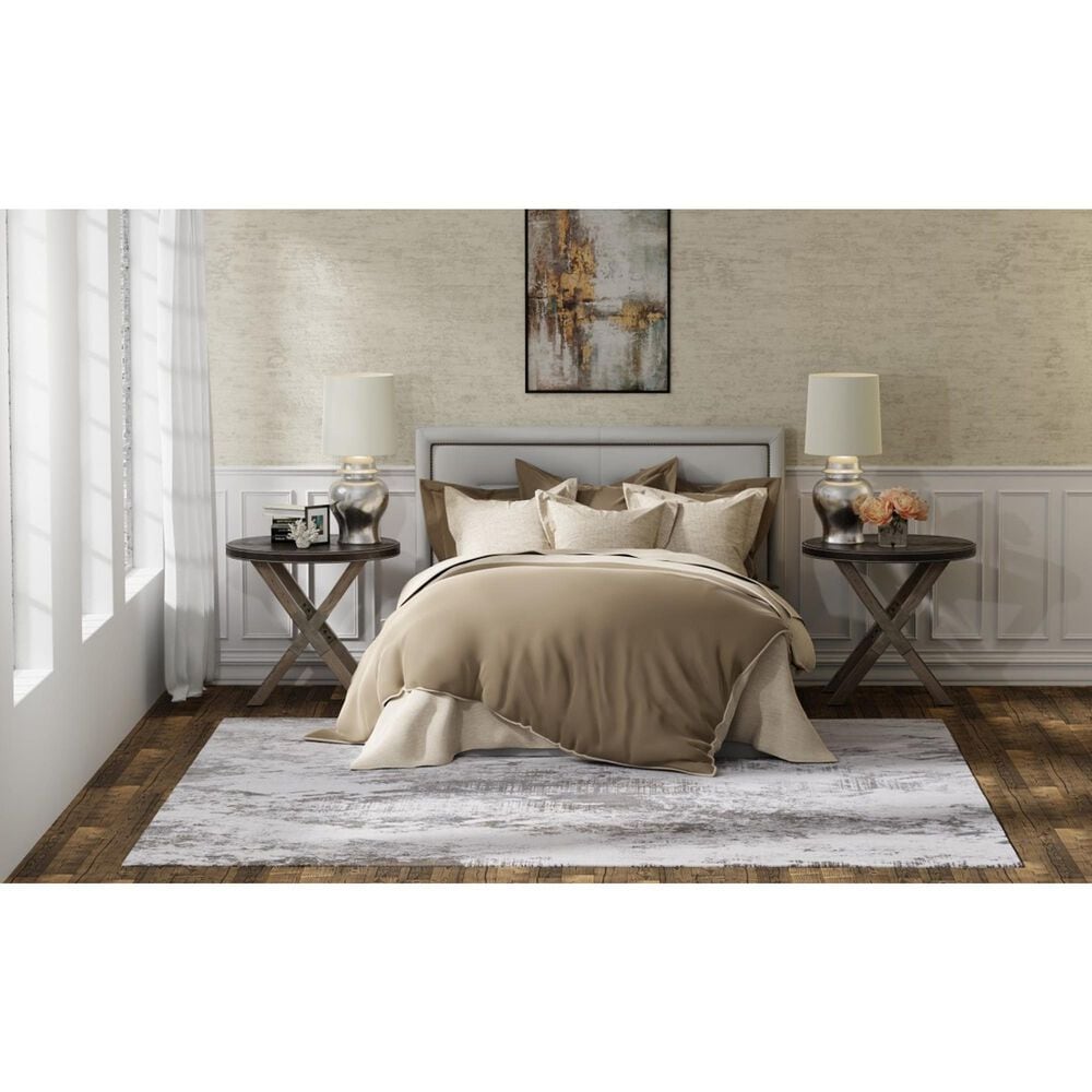 Feizy Waldor Ivory and Gray 2'10" x 7'10" Runner, , large