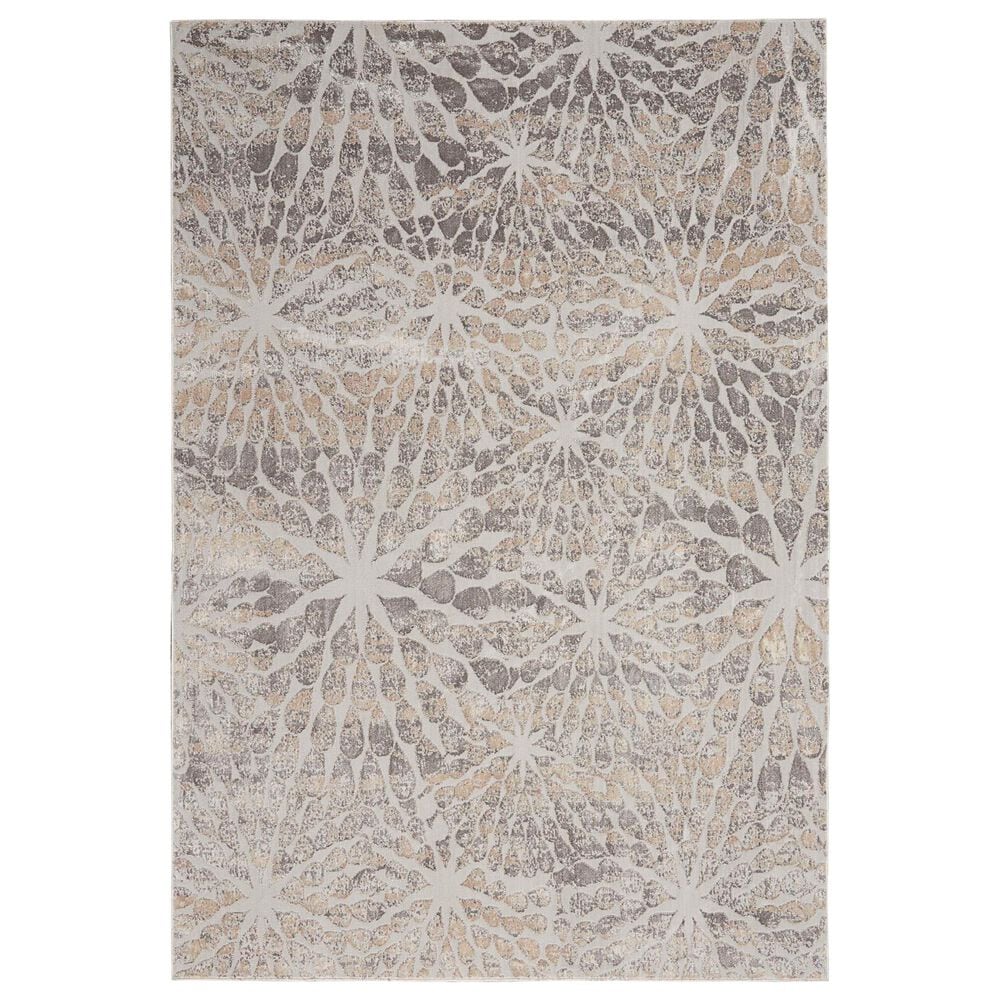 Nourison Silky Textures SLY07 3"11" x 5"11" Ivory and Beige Area Rug, , large