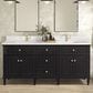 James Martin Vanities Lorelai 72" Double Vanity in Black Onyx with Single Hole 3 cm White Zeus Quartz Top & Backsplash, , large