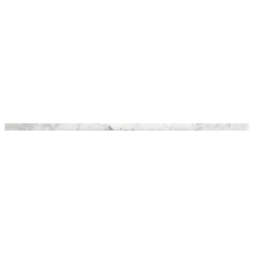 Emser Bianco Gioia 1/2" x 12" Honed Marble Mini Cigaro, , large