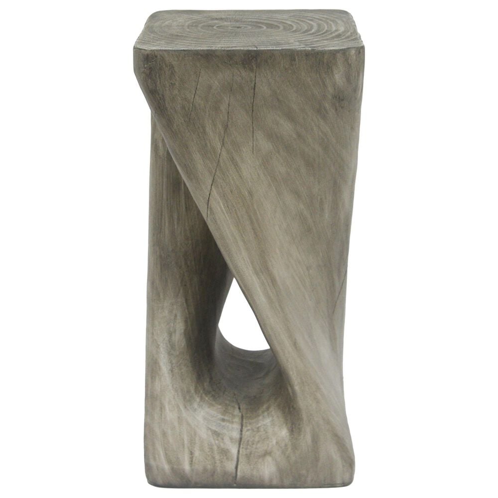 Hearth and Haven Outdoor End Table with Twist Design in Grey, , large