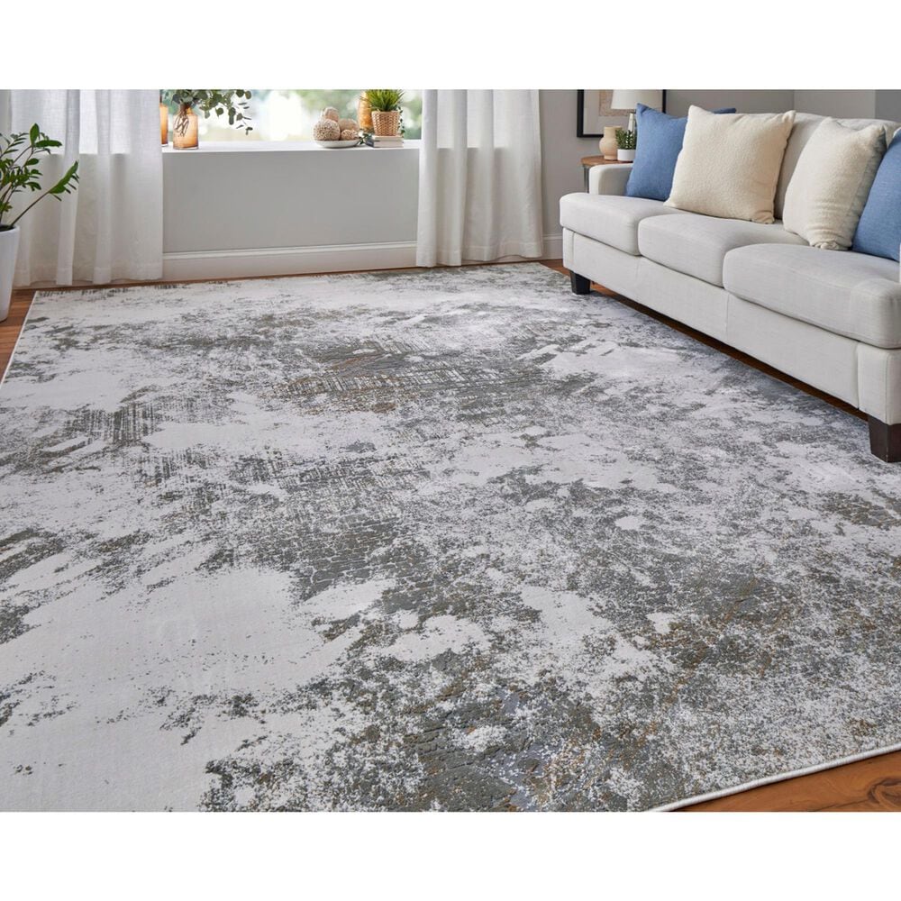 Feizy Waldor Ivory and Gray 2'10" x 7'10" Runner, , large