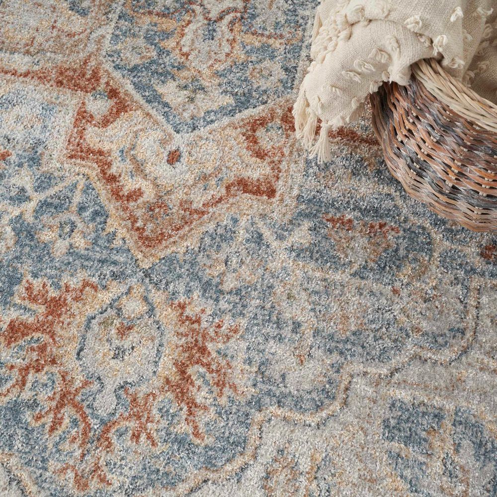 Nourison Astra Machine Washable ASW12 9&#39; x 12&#39; Denim and Multicolor Area Rug, , large