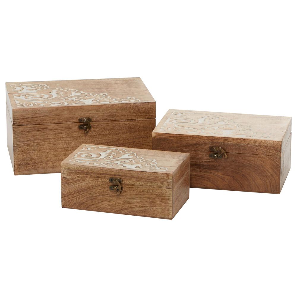Maple and Jade Country Cottage Box in Natural Brown (Set of 3), , large