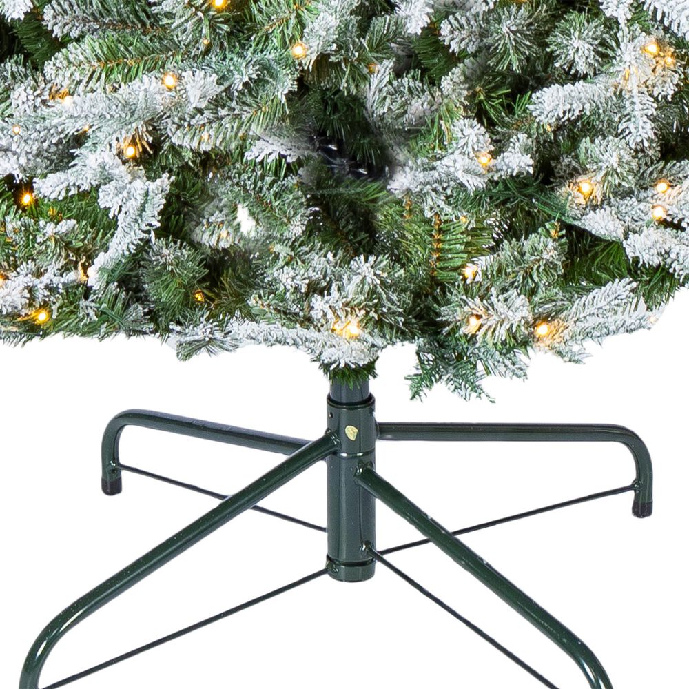 The Gerson Company 7.5&#39; Narrow Spruce Pre-Lit Artificial Christmas Tree in Green, , large