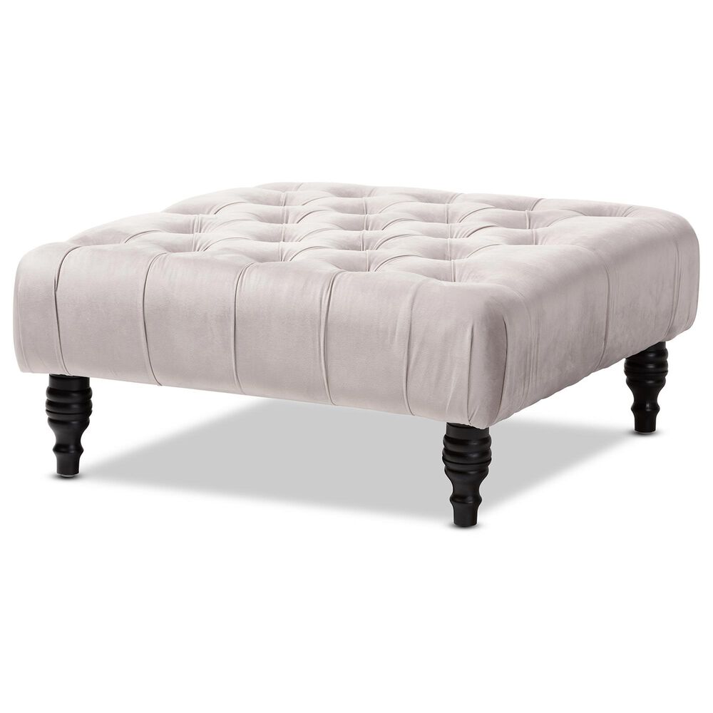 Baxton Studio Keswick Cocktail Ottoman in Grey, , large