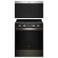 Whirlpool 2-Piece Kitchen Package with Black Stainless 5 Cu. Ft. Smart Electric Range and Fingerprint Resistant Stainless Steel 1.1 Cu. Ft. Flush Mount Microwave, , large