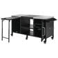 HOMLUX 72.4" Outdoor Kitchen Island with Large Fold-out Prep Table and Adjustable Shelves for Big Green Egg in Black, , large