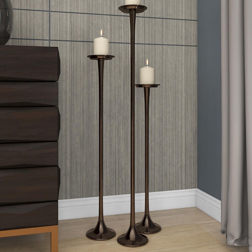 Maple and Jade 40&quot; Modern Candle Holder in Antique Bronze &#40;Set of 3&#41;, , large