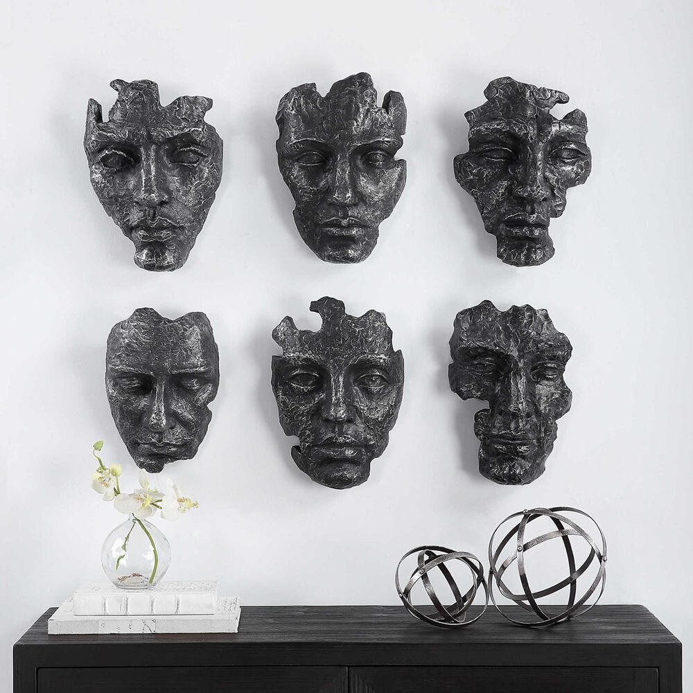Uttermost Self-Portrait 14&quot; x 10&quot; Wall Decor in Gray &#40;Set of 6&#41;, , large