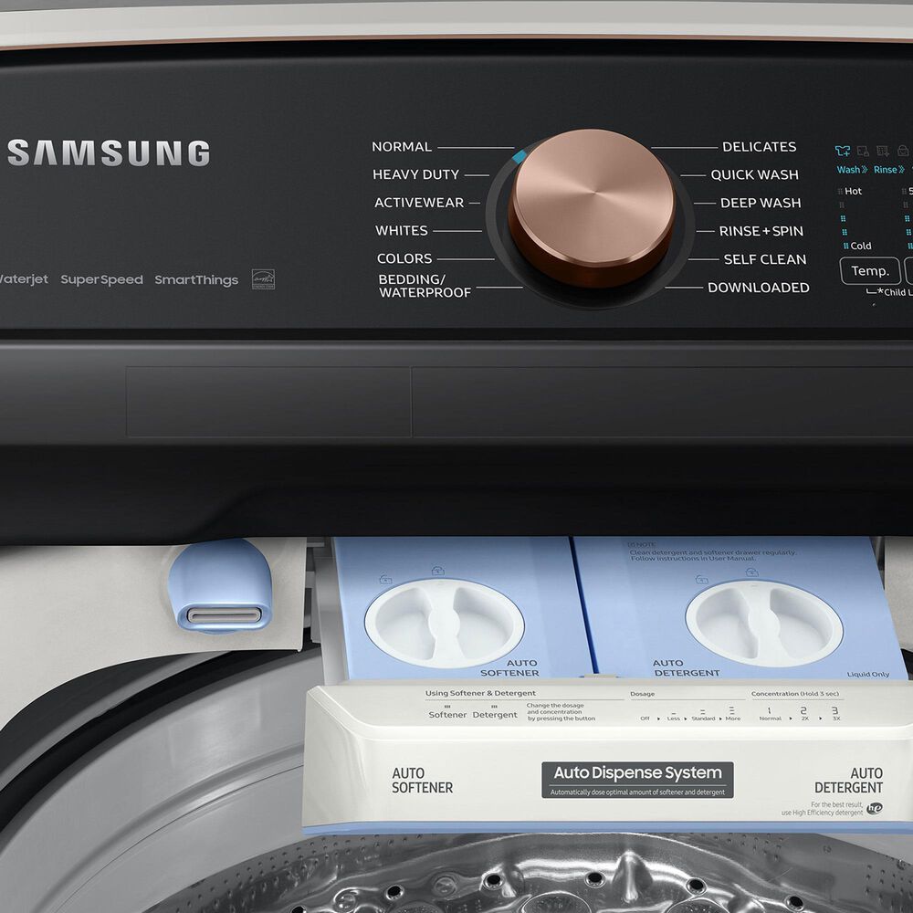 Samsung 5.5 Cu. Ft. Extra-Large Capacity Smart Top Load Washer with Auto Dispense System in Ivory, , large